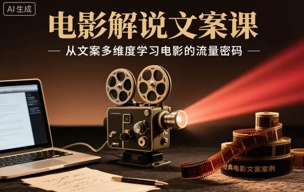 电影解说文案课，从文案多维度学习电影的流量密码 - 网创在线