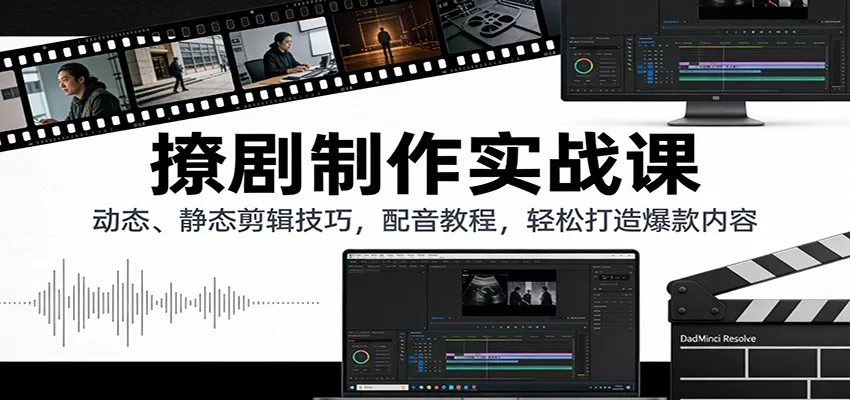 撩剧制作实战课：动态、静态剪辑技巧，配音教程，轻松打造爆款内容 - 网创在线