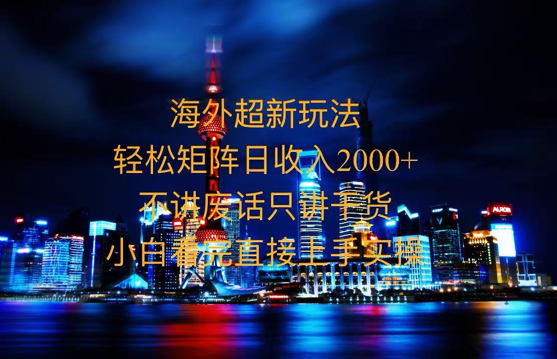 2025全新海外暴力玩法，操作简单，小白轻松上手-网创在线