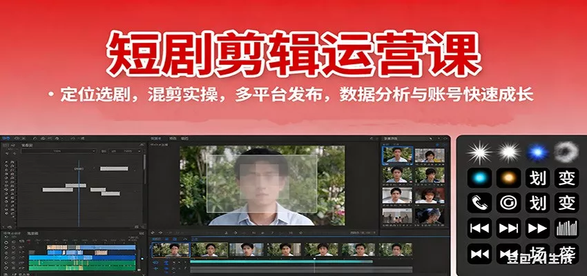 短剧剪辑运营课：定位选剧，混剪实操，多平台发布，数据分析与账号快速成长 - 网创在线