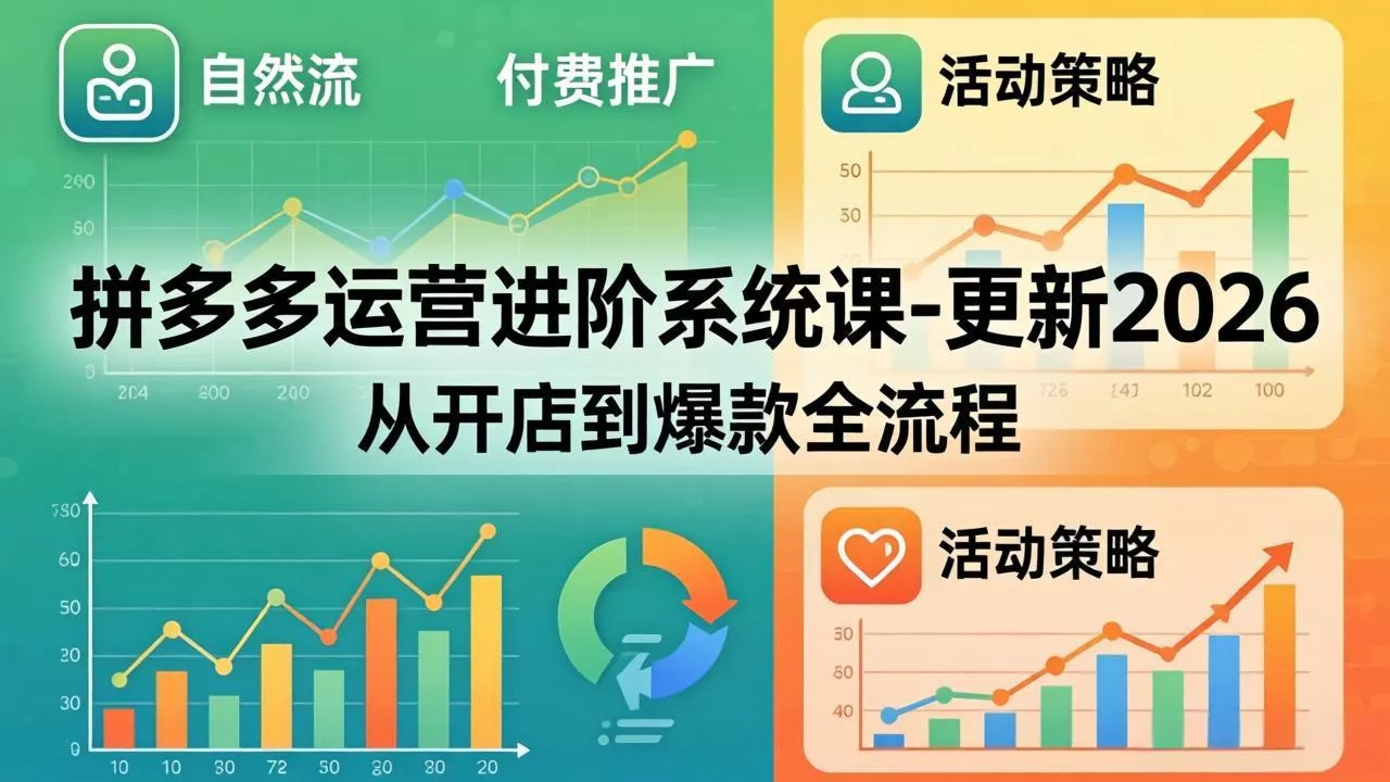 拼多多运营进阶系统课-更新2026：从开店到爆款全流程，自然流+付费推广+活动策略 - 网创在线