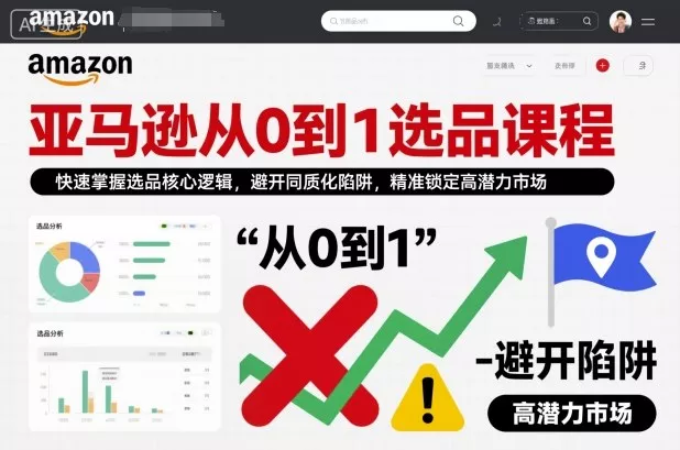 亚马逊从0到1选品课程，快速掌握选品核心逻辑，避开同质化陷阱，精准锁定高潜力市场(更新) - 网创在线