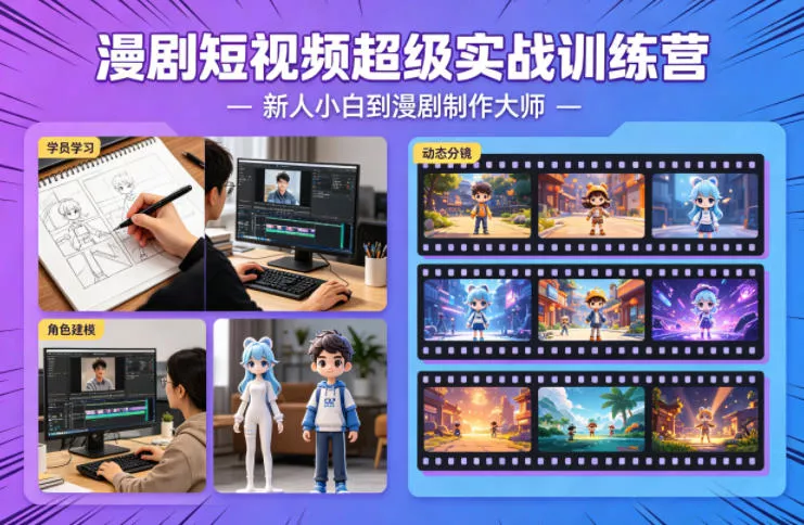 漫剧短视频超级实战训练营，新人小白到漫剧制作大师 - 网创在线