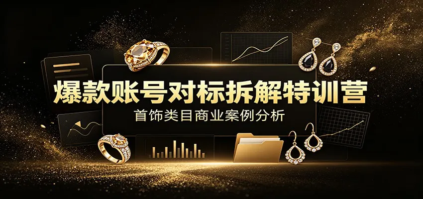 爆款账号对标拆解特训营:首饰类目商业案例分析,配套完整资料内容 - 网创在线