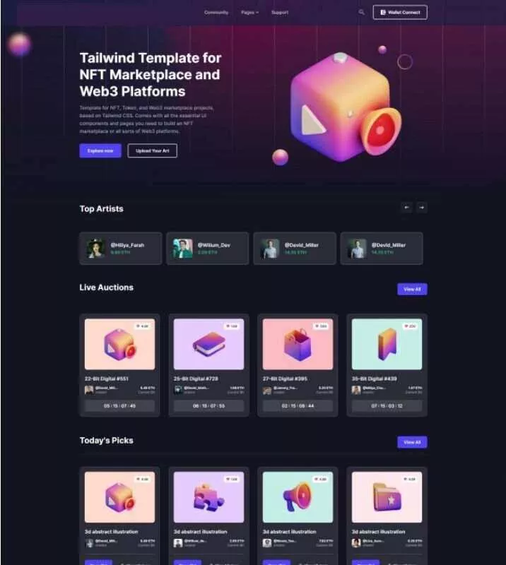 NFT市场服务企业网站html模板 - 网创在线