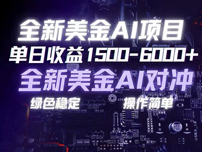 美金AI对冲项目，日入1500-6000+，绿色稳定，操作简单，创业副业首选，可批量放大 - 网创在线