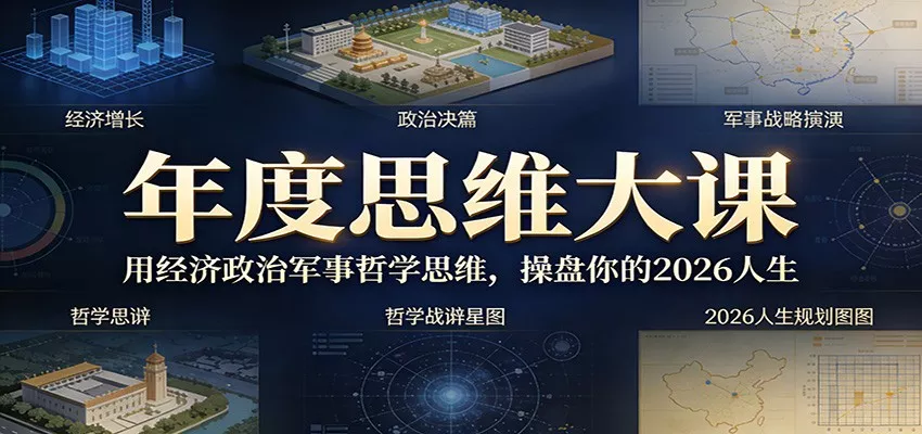 年度思维大课，用经济政治军事哲学思维，操盘你的2026人生 - 网创在线