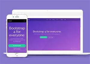 简洁紫色精美Bootstrap4网站模板 - 网创在线