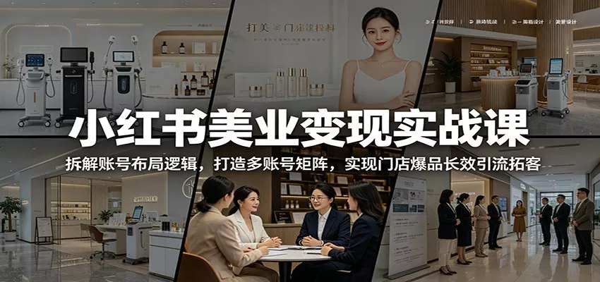小红书美业变现实战课:拆解账号布局逻辑,打造多账号矩阵,实现门店爆品长效引流拓客 - 网创在线