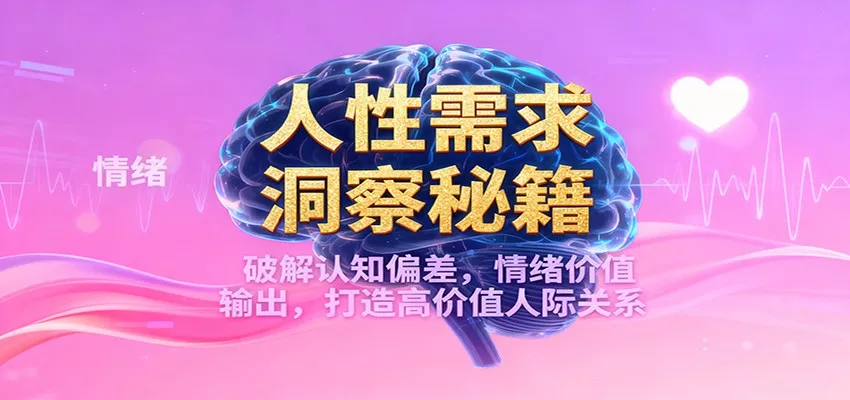 人性需求洞察秘籍，破解认知偏差，情绪价值输出，打造高价值人际关系 - 网创在线