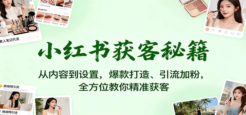 小红书获客秘籍：从内容到设置，爆款打造、引流加粉，全方位教你精准获客 - 网创在线