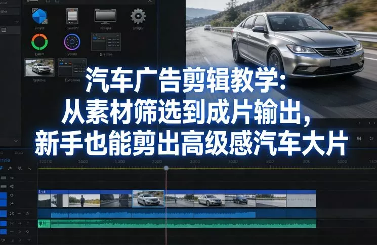 汽车广告剪辑教学：从素材筛选到成片输出，新手也能剪出高级感汽车大片 - 网创在线