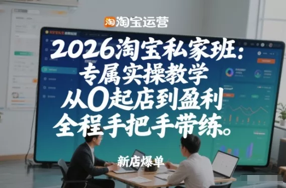 2026淘宝私家班：专属实操教学，从0起店到盈利，全程手把手带练(更新) - 网创在线