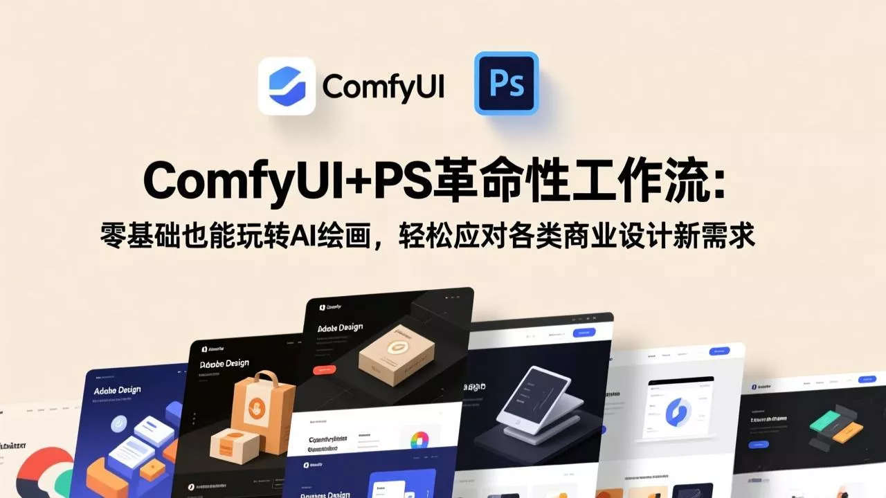 ComfyUI+PS革命性工作流：零基础也能玩转AI绘画，轻松应对各类商业设计新需求 - 网创在线