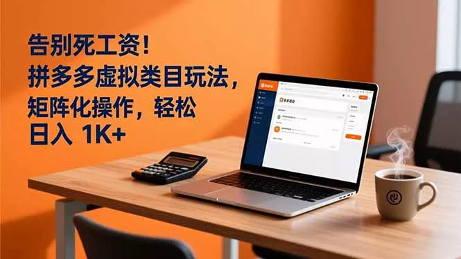 告别死工资！拼多多虚拟类目玩法，矩阵化操作，轻松日入 1K+ - 网创在线