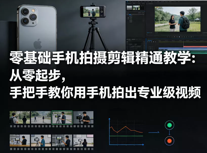 零基础手机拍摄剪辑精通教学:从零起步,手把手教你用手机拍出专业级视频 零基础手机拍摄剪辑精通教学:从零起步,手把手教你用手机拍出专业级视频
