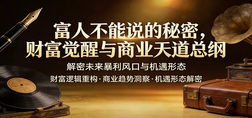 富人不能说的秘密，财富觉醒与商业天道总纲，解密未来暴利风口与机遇形态 - 网创在线