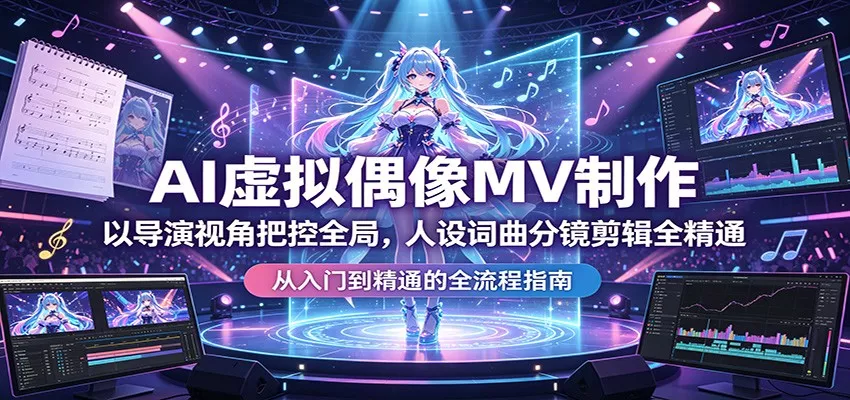 AI虚拟偶像MV制作：以导演视角把控全局，人设词曲分镜剪辑全精通 - 网创在线