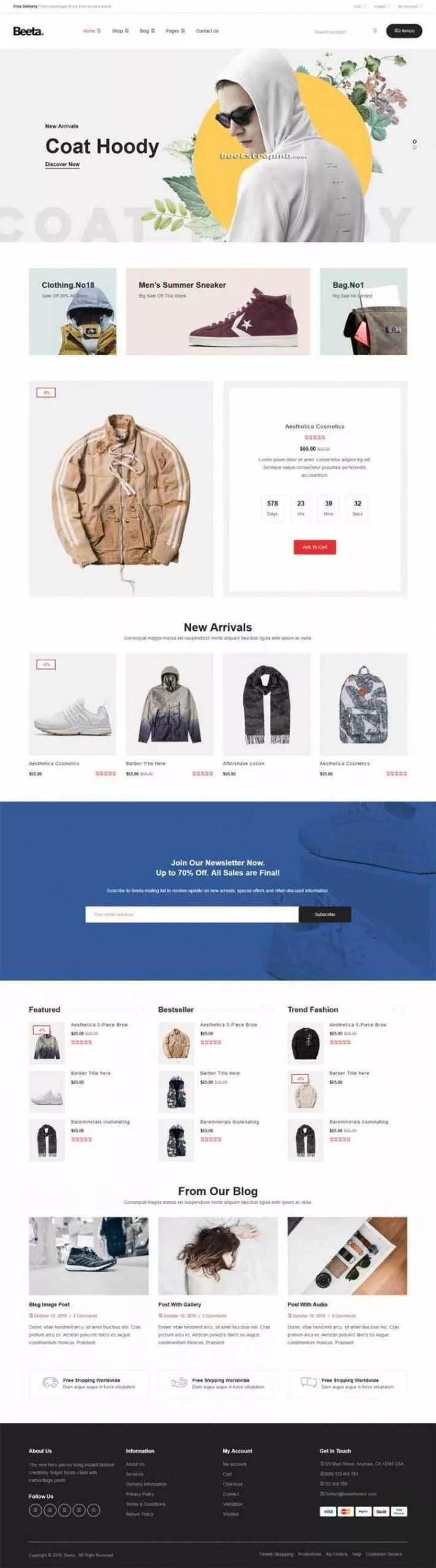 多功能电子商务Bootstrap4响应式HTML5 - 网创在线