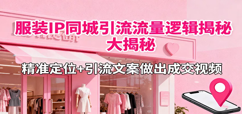 服装IP同城引流流量逻辑大揭秘，精准定位+引流文案做出成交视频 - 网创在线