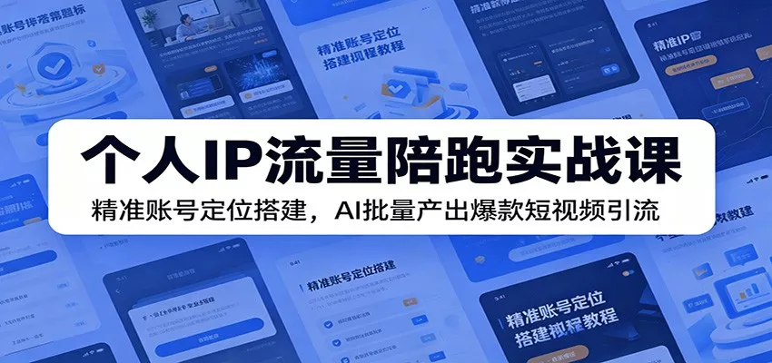 个人IP流量陪跑实战课：精准账号定位搭建，AI批量产出爆款短视频引流 - 网创在线
