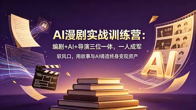 AI漫剧实战训练营：编剧+AI+导演三位一体，一人成军 驭风口，用故事与AI铸造终身变现资产 - 网创在线