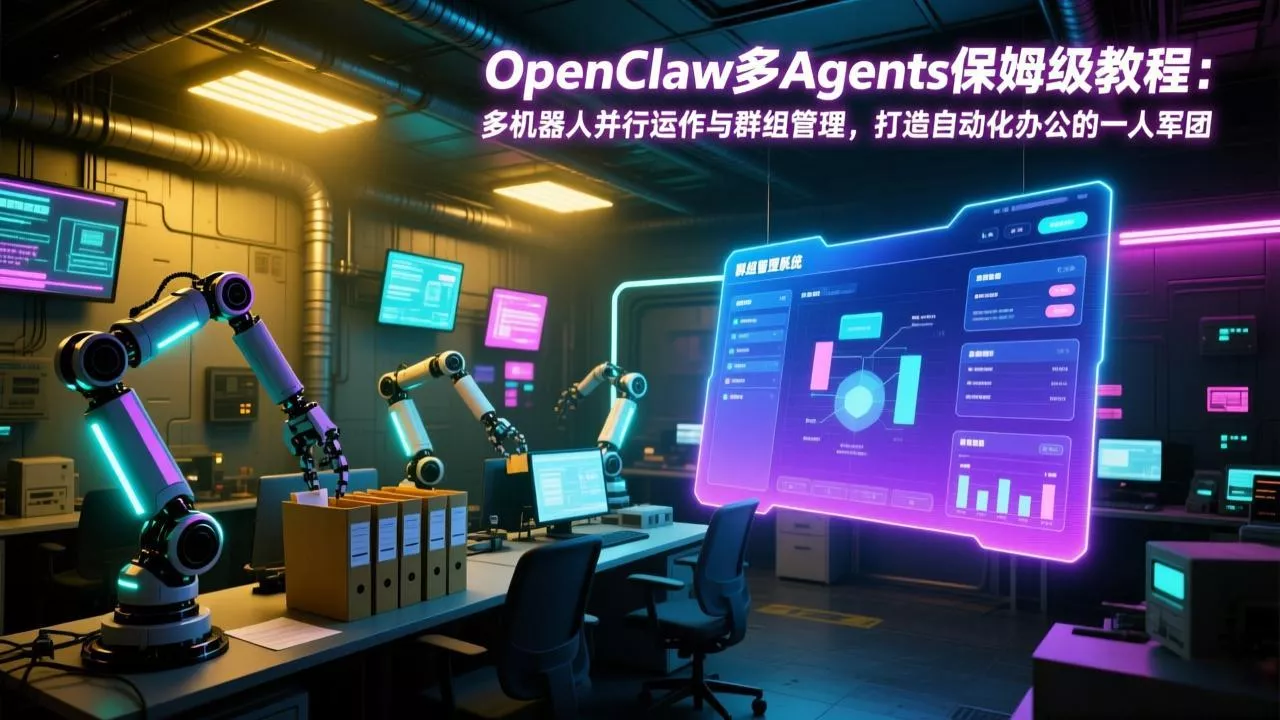 OpenClaw多Agents保姆级教程：多机器人并行运作与群组管理，打造自动化办公的一人军团 - 网创在线