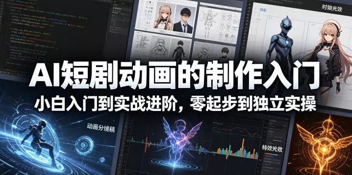 AI短剧动画的制作入门，小白入门到实战进阶，零起步到独立实操 - 网创在线