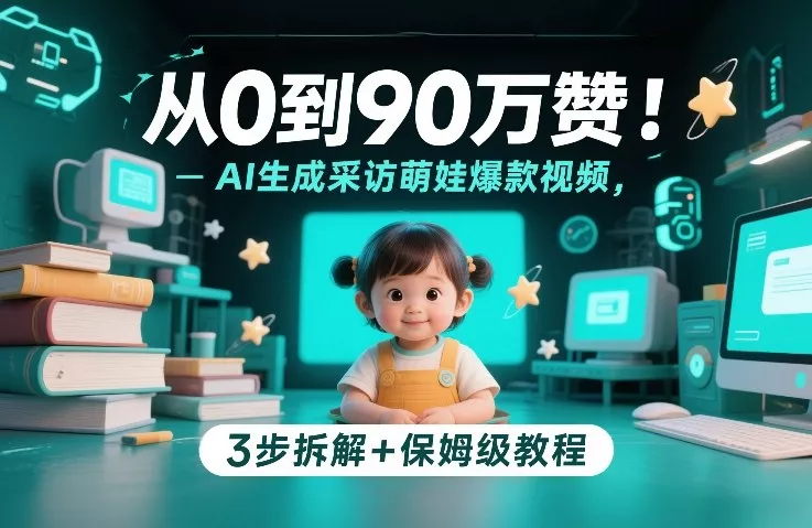 从0到90万赞：AI生成采访萌娃爆款视频，3步拆解+保姆级教程 - 网创在线