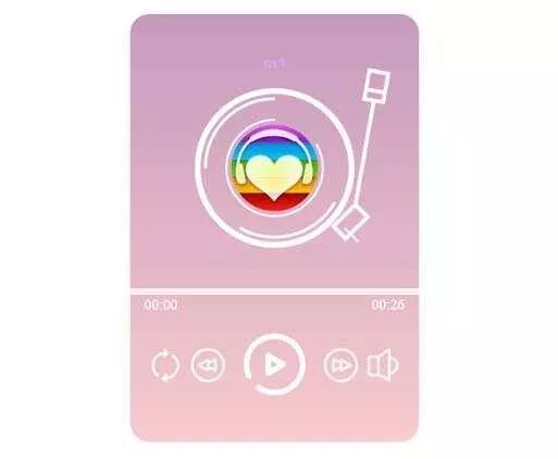 网页粉色渐变音乐播放器效果html源码 - 网创在线