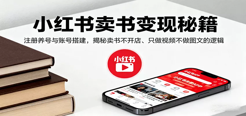 小红书卖书变现秘籍，注册养号与账号搭建，揭秘卖书不开店、只做视频不做图文的逻辑 - 网创在线
