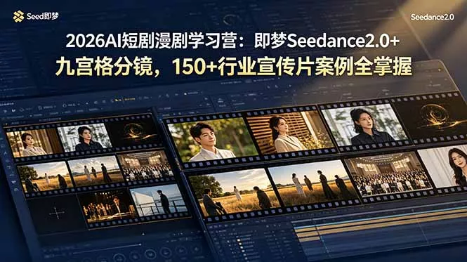 2026AI短剧漫剧学习营：即梦Seedance2.0+九宫格分镜，150+行业宣传片案例全掌握 - 网创在线