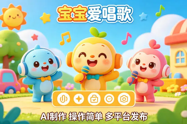 AI制作儿歌动画短视频，可多平台发布，操作简单好上手 - 网创在线