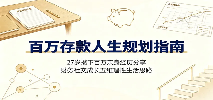百万存款人生规划指南：27岁攒下百万亲身经历分享，财务社交成长五维理性生活思路 - 网创在线