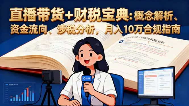 直播带货+财税宝典：概念解析、资金流向、涉税分析，月入10万合规指南 - 网创在线