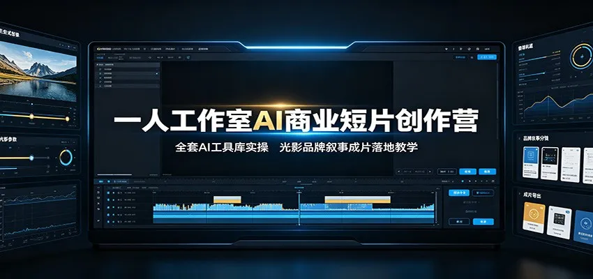 一人工作室AI商业短片创作营:全套AI工具库实操,光影品牌叙事成片落地教学 - 网创在线