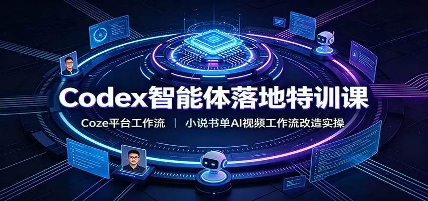 Codex智能体落地特训课：Coze平台工作流，小说书单AI视频工作流改造实操 - 网创在线