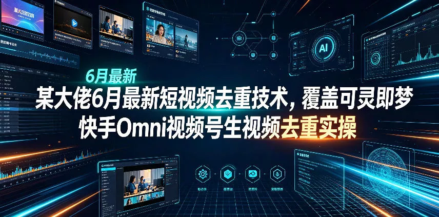 某大佬6月最新短视频去重技术，覆盖可灵即梦快手Omni视频号生视频去重实操 - 网创在线