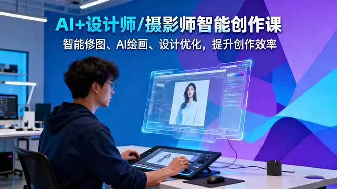 AI+设计师/摄影师智能创作课：智能修图、AI绘画、设计优化，提升创作效率 - 网创在线