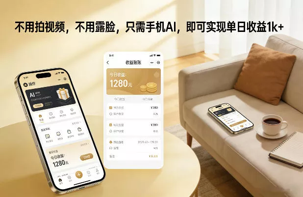 不用拍视频，不用露脸，只需手机AI，即可实现单日收益1k+【揭秘】 - 网创在线