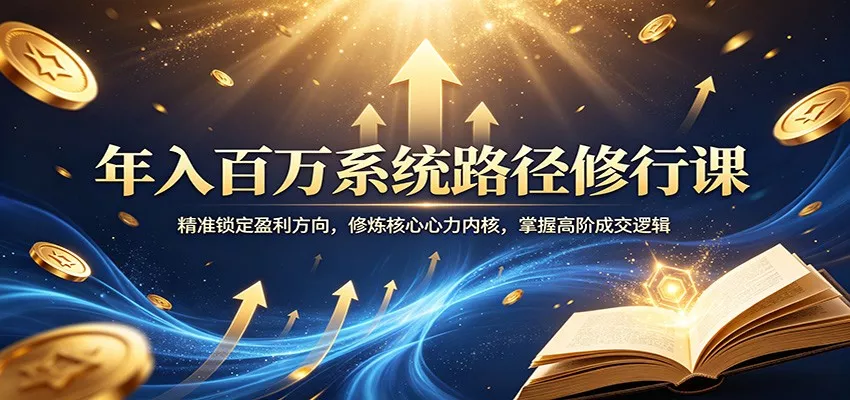 年入百万系统路径修行课：精准锁定盈利方向，修炼核心心力内核，掌握高阶成交逻辑 - 网创在线