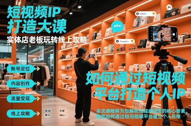 短视频ip打造大课，实体店老板玩转线上攻略 - 网创在线