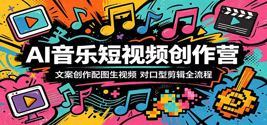 AI音乐短视频创作营：文案创作配图生视频，对口型剪辑全流程 - 网创在线
