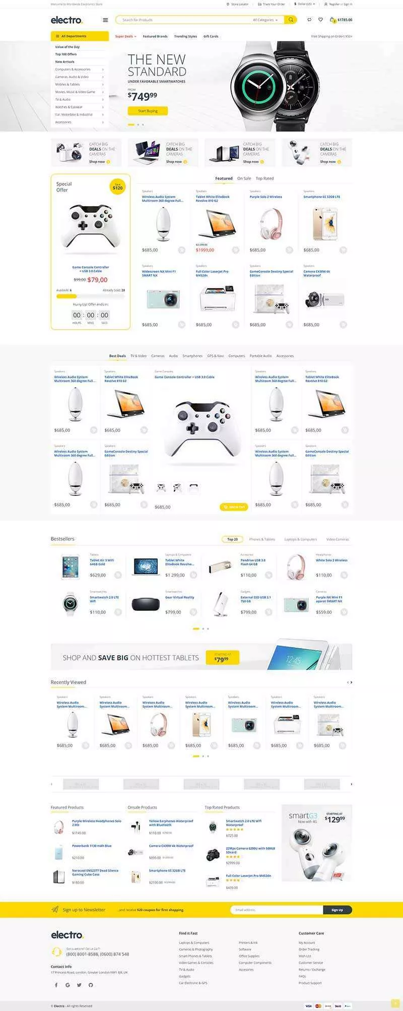 简洁明亮的综合型电子商城html模板 - 网创在线