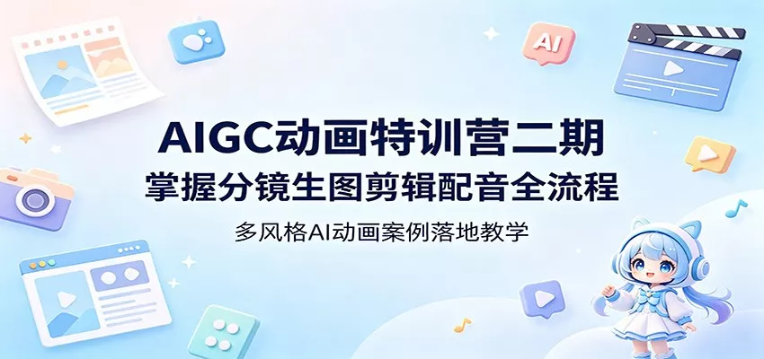 AIGC动画特训营二期：掌握分镜生图剪辑配音全流程，多风格AI动画案例落地教学 - 网创在线