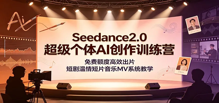 Seedance2.0超级个体AI创作训练营：免费额度高效出片，短剧温情短片音乐MV系统教学 - 网创在线