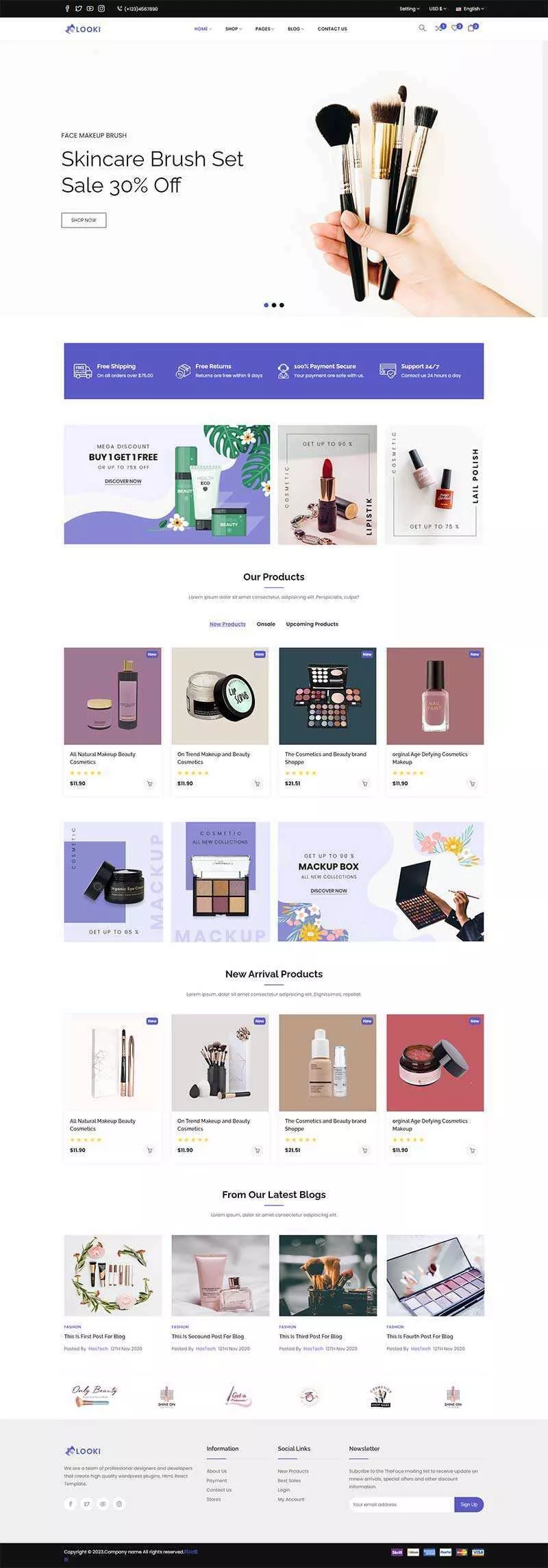 Bootstrap5美容化妆品电子商务html模板 - 网创在线