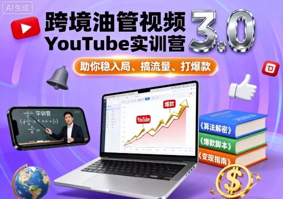跨境油管视频YouTube实训营3.0，助你稳入局、搞流量、打爆款 - 网创在线