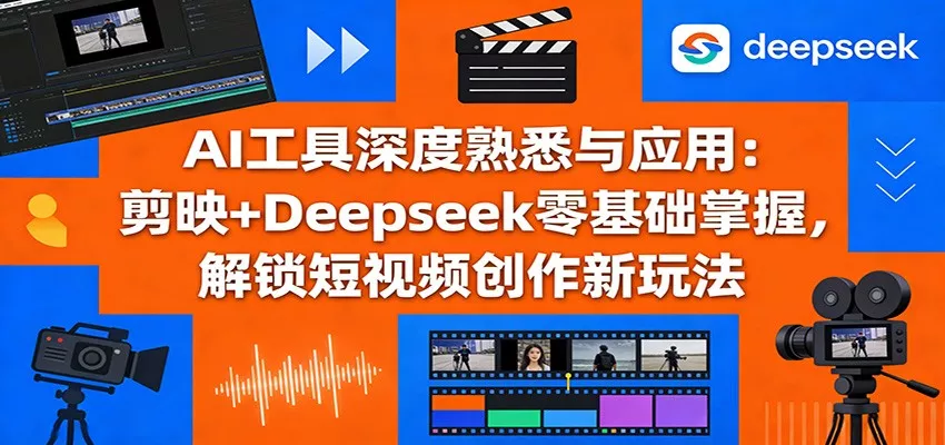 AI工具深度熟悉与应用：剪映+Deepseek零基础掌握，解锁短视频创作新玩法 - 网创在线