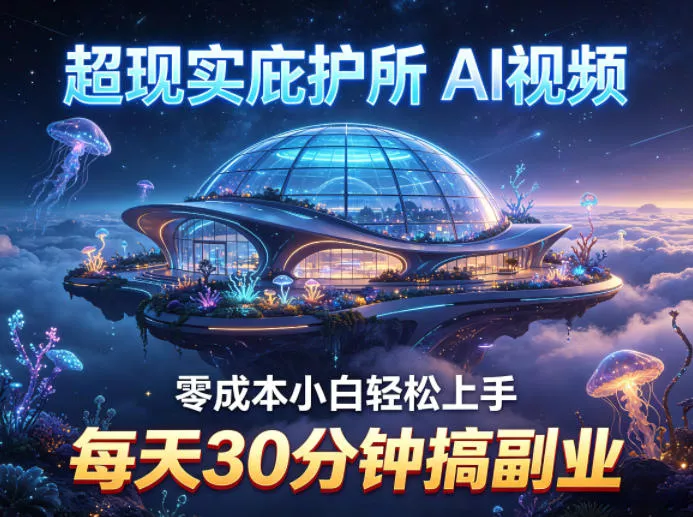超现实庇护所AI视频项目拆解，零成本小白轻松上手，每天30分钟搞副业 - 网创在线